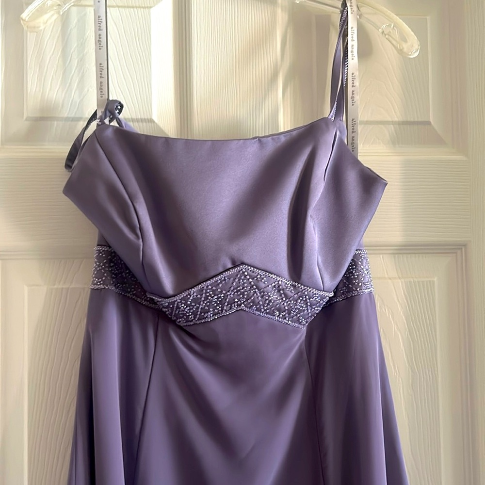 Alfred Angelo chiffon dress in Victorian lilac (size 8)
